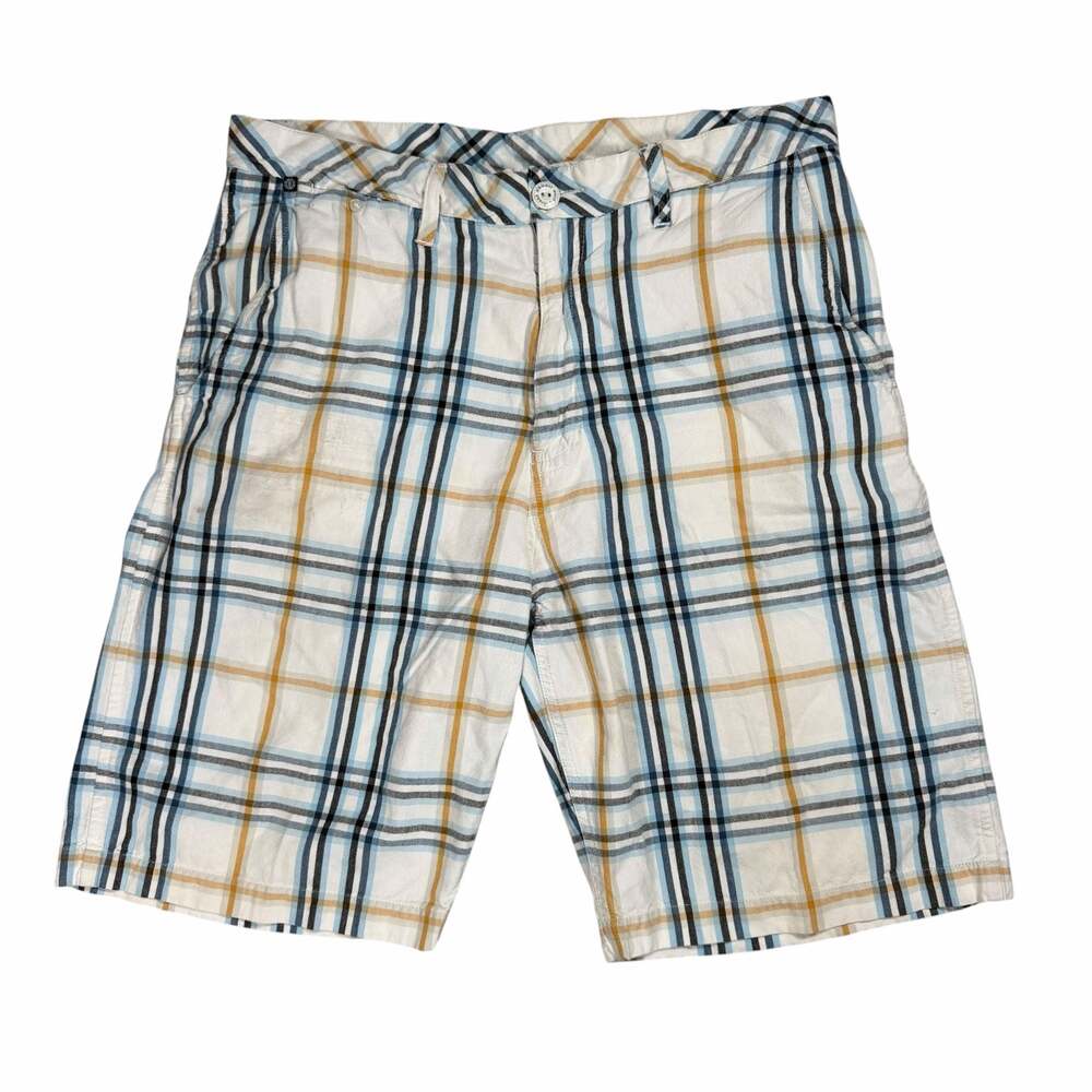 Element Men's Size 33 Plaid Cotton Flat Front Shorts
